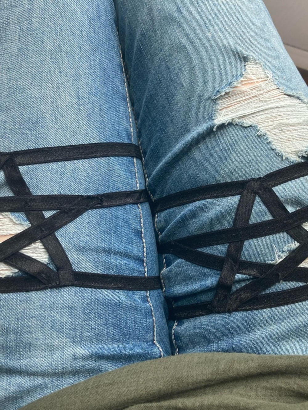 Black Star / Pentagram Thigh Garters (2)